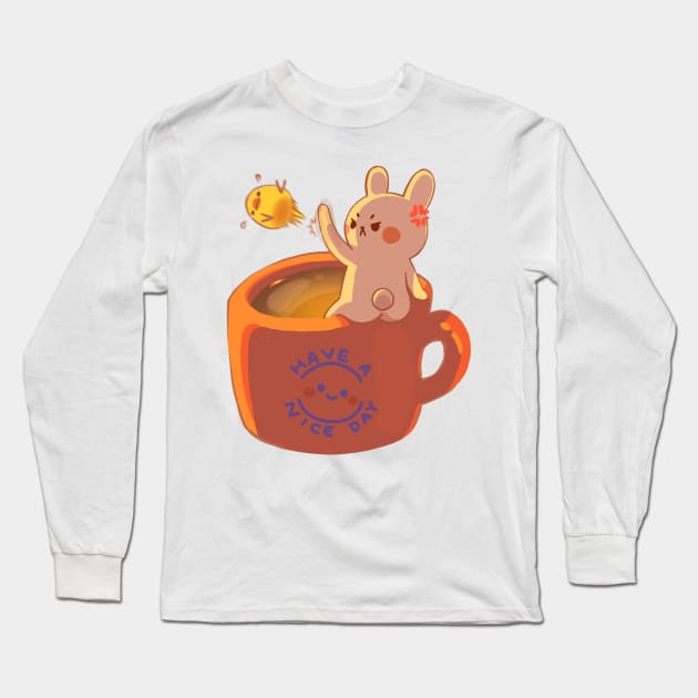 Have a Nice Day! Grumpy Rabbit Long Sleeve T-Shirt by vooolatility